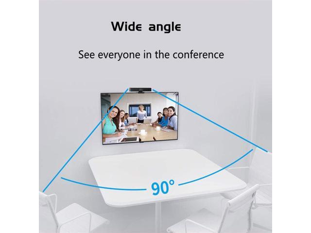 Conference Room Camera with Microphone and Speaker, Wide Angle USB Video Conference Camera for Mac, PC, Laptop, Desktop (Black with Inverted Phase)