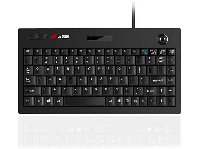 MCSaite Wired Trackball Keypad - Keyboard and Roll Mouse Combo - 11.8x7.5x1.4 Inches - for PC Laptop Notebook Desktop - US English Layout - Black