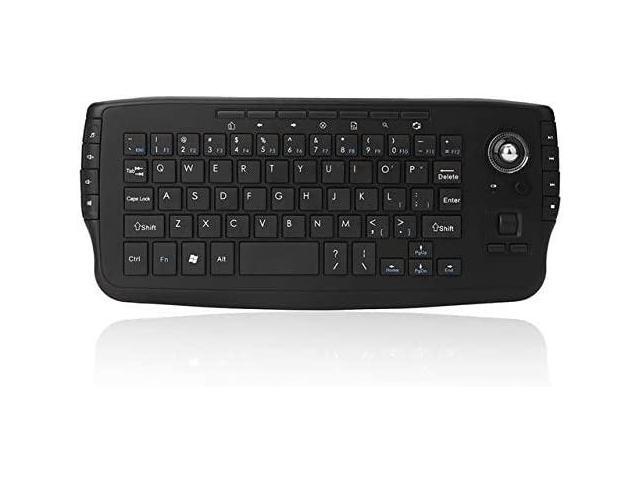 Calvas E30 2.4GHz Wireless Keyboard with Trackball Mouse Scroll Wheel Remote Control for Android TV BOX Smart TV PC Notebook XBOX 360 - (Color: Black)