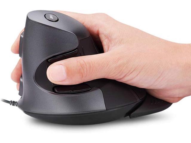 DeLUX Wired Vertical Ergonomic Mouse, with 6 Programmable Buttons, 4200DPI, Removable Palm Rest, Reduces Wrist Pain and Carpal Tunnel for.