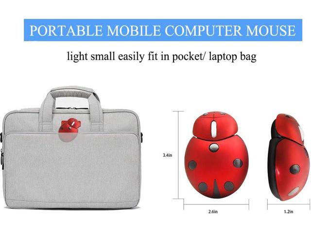 YOCUNKER Mini Cute Wireless Mouse, Portable Mobile Optical Mouse for Kids,Small Tiny Animal Ladybug Shape Cordless Mouse with USB Receiver for...