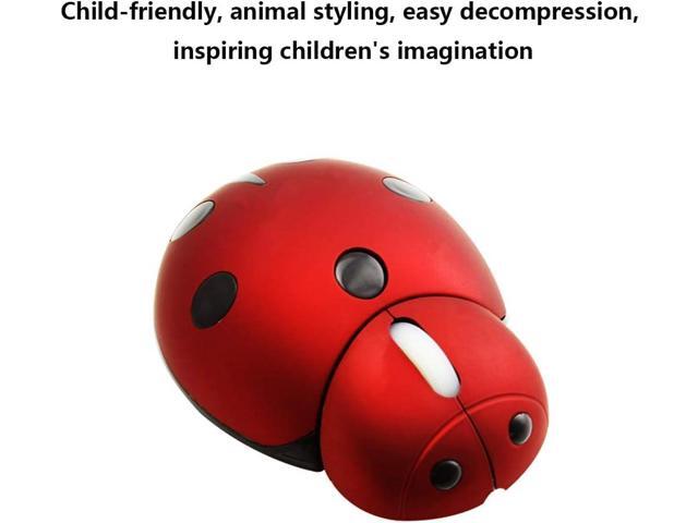 YOCUNKER Mini Cute Wireless Mouse, Portable Mobile Optical Mouse for Kids,Small Tiny Animal Ladybug Shape Cordless Mouse with USB Receiver for...