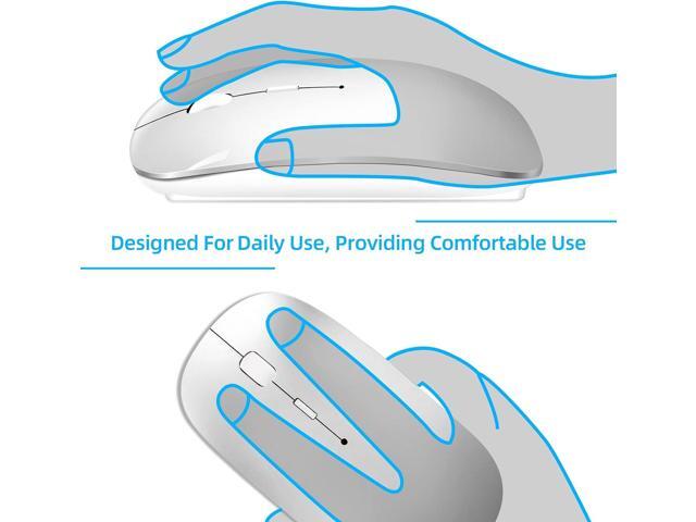 Wireless Mouse for Laptop, Bluetooth Mouse for MacBook Pro/Air/Mac/iPad/Chromebook/Computer -Rechargeale Dual Mode(USB 2.4Ghz + Bluetooth 5.2)...