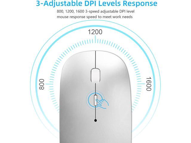 Wireless Mouse for Laptop, Bluetooth Mouse for MacBook Pro/Air/Mac/iPad/Chromebook/Computer -Rechargeale Dual Mode(USB 2.4Ghz + Bluetooth 5.2)...