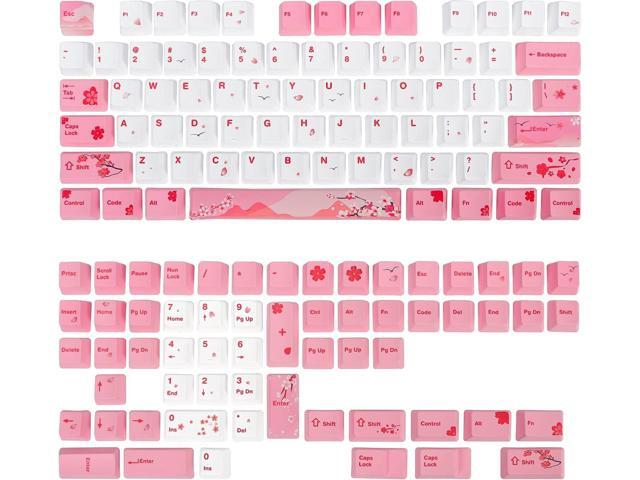104 PBT Pink keycap Set Dye Sublimation OEM pink Custom keycaps for Gateron Kailh Cherry MX 61/87/104 Gaming Mechanical Keyboard