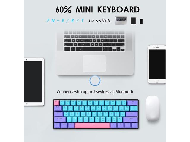 surmen 60% Wireless Gaming Keyboard 60 Percent RGB Backlit Hot-Swappable GT61 Mini Mechanical Keyboard Bluetooth Programmable (Gateron Yellow, Joker)
