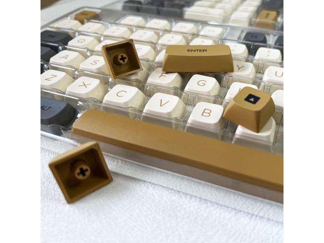 Guffercty kred XDA Profile Keycaps 125 Retro PBT Key Cap Cover Set Dye Sublimation ANSI US Layout for Cherry Mx Switch Mechanical Keyboard (XDA/Ember)