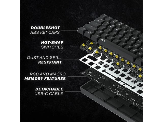 ASCENY One - Hot-Swappable 60% Mechanical Keyboard with Extra Colorful Keycaps, RGB Lights, Spill Proof, Optical Switches (Gateron Blue)