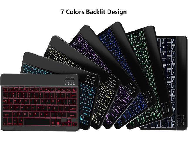 Backlit Bluetooth Keyboard and Mouse Combo for iPad Air Pro Mini Tablet iPhone Android Samsung Smartphone Cell Phone Rechargeable Ultra Slim...