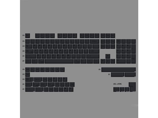 mintcaps PBT Gray Keycaps Set 144 Keys Cherry Profile DYE-Sub Custom ISO ANSI Keycaps for 61 64 87 104 108 Cherry MX Switches Mechanical Keyboards