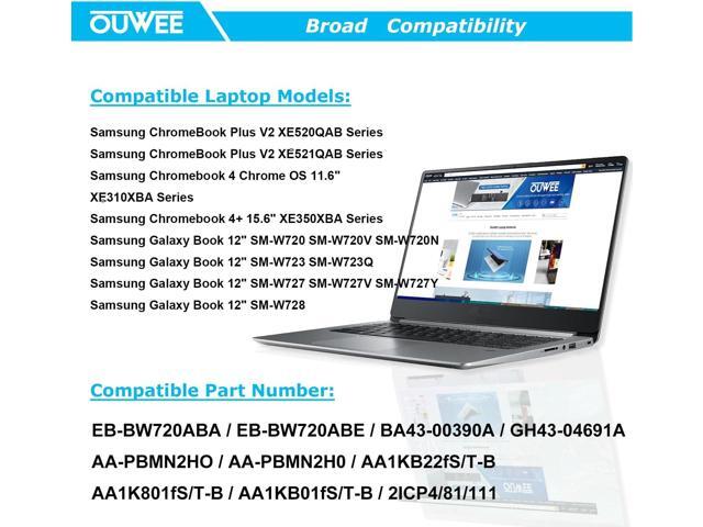 EB-BW720ABA EB-BW720ABE Laptop Battery Compatible with Samsung Chromebook 4 11.6' XE310XBA, 4+ 15.6' XE350XBA-K01US XE350XBA-K02US, Chrombook Plus...