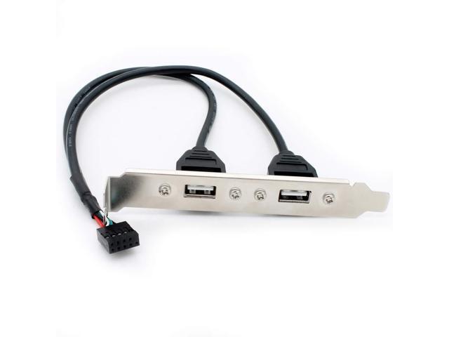 Computer Cables & Connectors New 2 Port USB 2.0 Motherboard Rear Panel Expansion Bracket to IDC 9 Pin Motherboard USB Cable Host Adapter, USB...