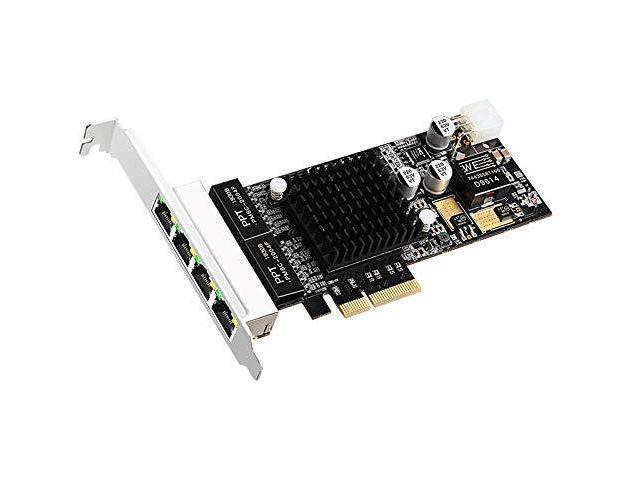 4Port PCI-E 4X Gigabit Network Card POE LAN Interface Card Quad RJ45 Ports 10/100/1000Mbps for Intel350