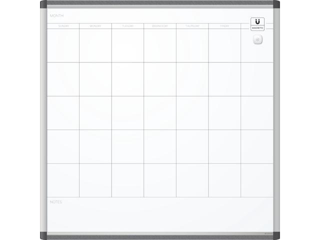 PINIT Magnetic Dry Erase Calendar Board, 36 x 36 Inches, Silver Aluminum Frame UBR2902U0001