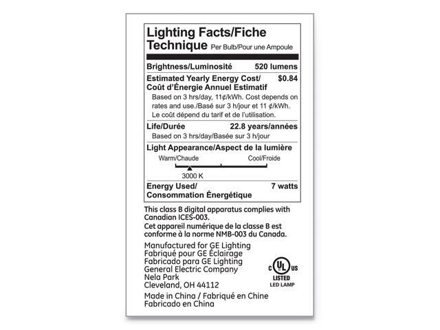 GE LED PAR20 Dimmable Warm White Flood Light Bulb, 3000K, 7 W 93348