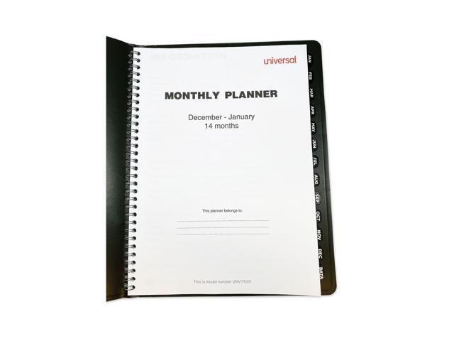 Universal Monthly Planner 11 x 8 Black 2022 71001