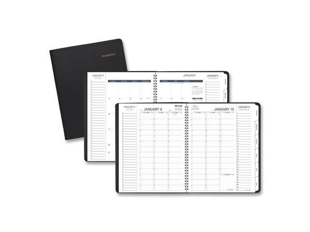 AT-A-GLANCE Triple View 2026 Weekly Monthly Appointment Book, Black, Large, 8 1/4' x 11'