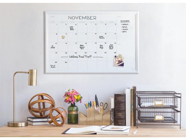 U Brands Magnetic Dry Erase Calendar 40 x 30 Inches White Décor Frame 2918U00-01