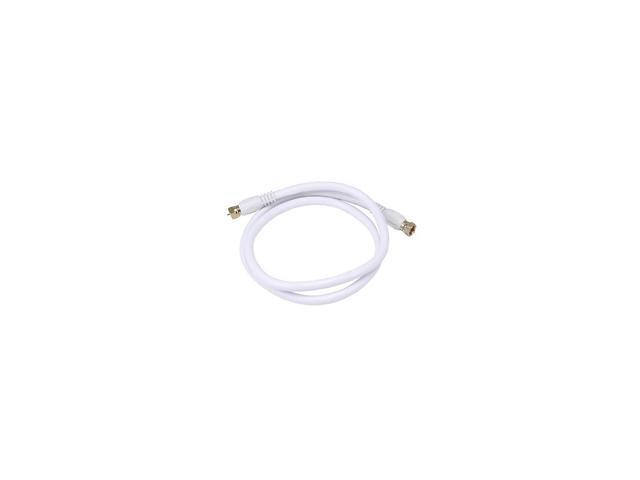 Monoprice 3ft RG6 (18AWG) 75Ohm, Quad Shield, CL2 Coaxial Cable with F Type Connector - White