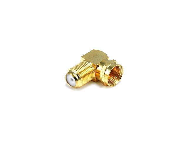 Monoprice F Type Right Angle Female to Male Adapter - Gold Plated