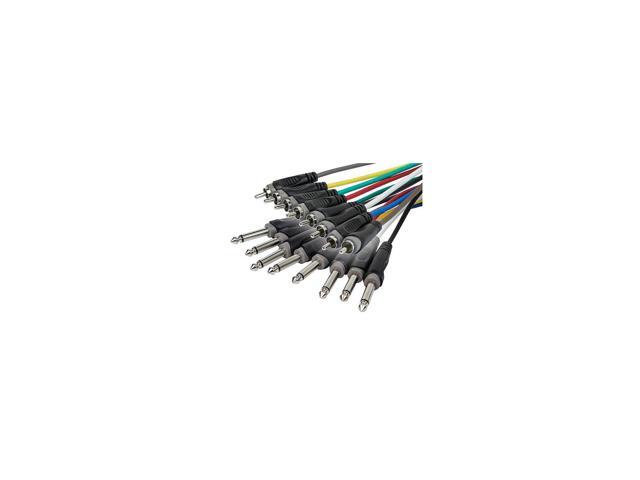 Monoprice 8-Channel 1/4 Inch TS Male to RCA Male Snake 26AWG Cable C/d - 6 Meter (20 Feet) With 8 Balanced Mono / Unbalanced Stereo Lines