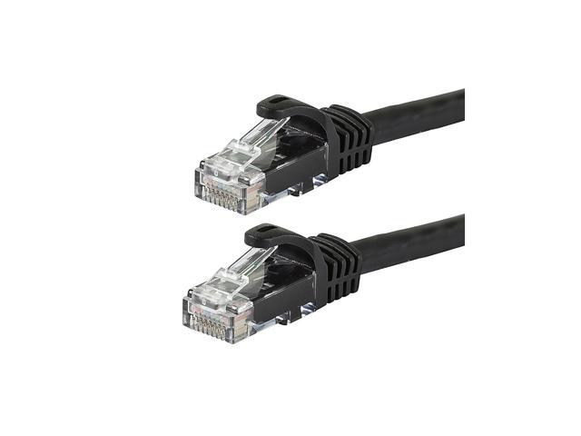 Monoprice Cat5e Ethernet Patch Cable - 25 Feet - Black Network Internet Cord - Snagless RJ45, Stranded, 350Mhz, UTP, Pure Bare Copper Wire, 24AWG...