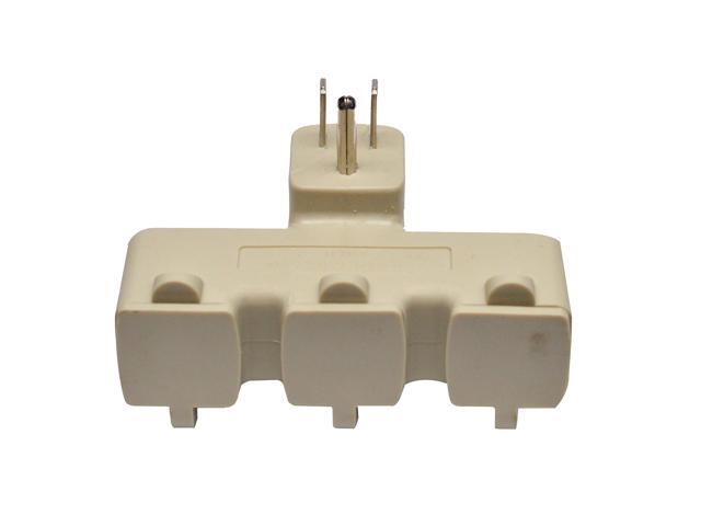 Go Green Power Power 3 Outlet Tri Tap Adapter with Covers Beige GG-03431BE