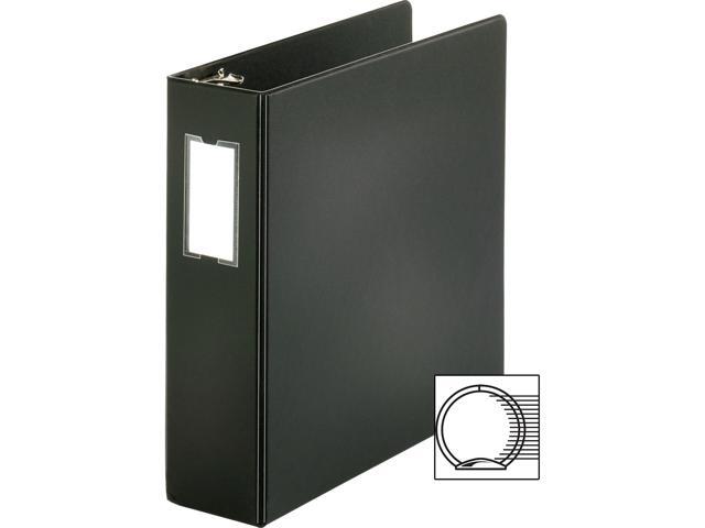 Business Source Round Ring Binder w/Label Holder 3' Cap. 11'x8-1/2' BK 28562