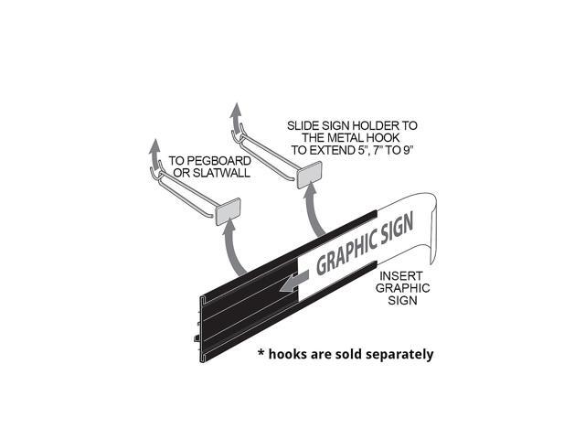Azar Displays Extended Graphic Sign Holder 9 x 36-inch 600936-BLK
