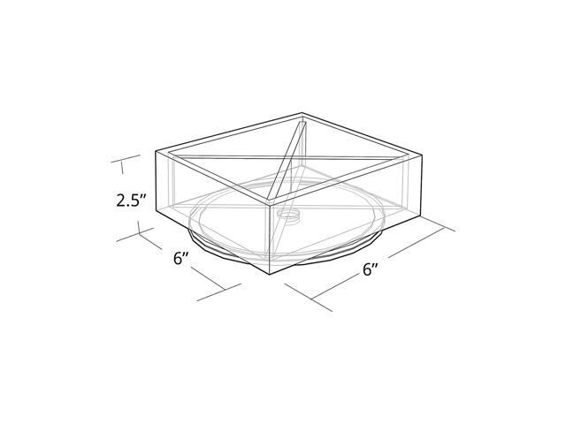 Azar 4-Compartment Plastic Rotating Organizer Clear 2/Box (556352)