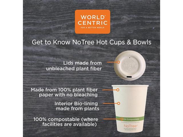 NoTree Paper Hot Cups 8 oz Natural 1000/Carton CUSU8