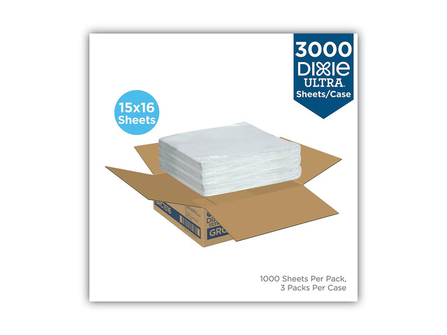 All-Purpose Food Wrap Dry Wax Paper 15 x 16 White 1000 Sheets/Pack 3 Packs/Carton GRC1516