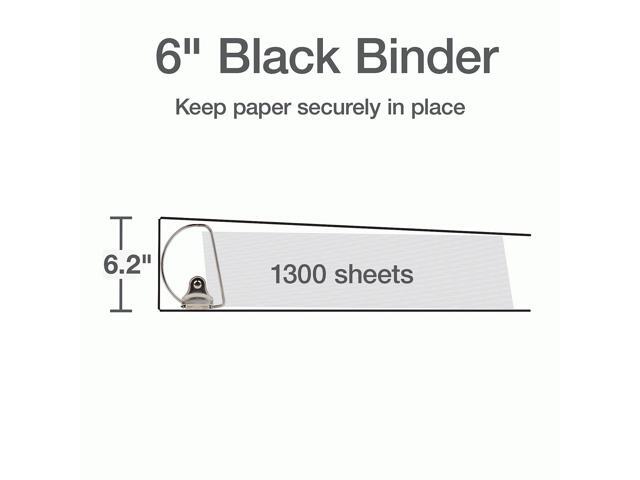 Cardinal XtraLife ClearVue Non-Stick Locking Slant-D Binder 6' Cap 11 x 8 1/2 Black 26361
