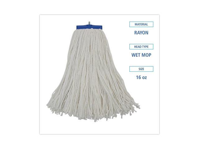 Boardwalk Cut-End Lie-Flat Wet Mop Head Rayon 16oz White 12/Carton 716RCT