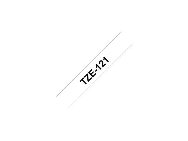 TZe121 9mm (0.35') Black on Clear tape for P-Touch labelers (TZ machines)