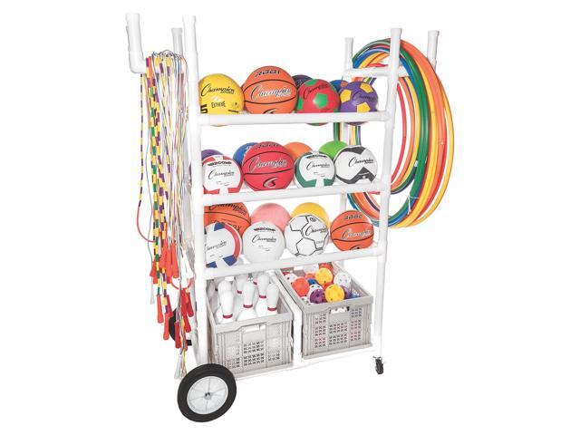 Champion Sports TWCART High Impact All-Terrain Heavy-Duty Cart - Plastic - 176 lb Capacity - 19 x 53 x 58 - White