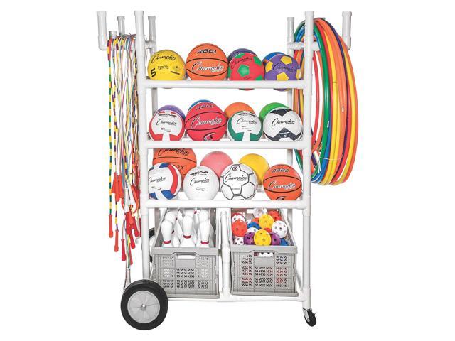 Champion Sports TWCART High Impact All-Terrain Heavy-Duty Cart - Plastic - 176 lb Capacity - 19 x 53 x 58 - White