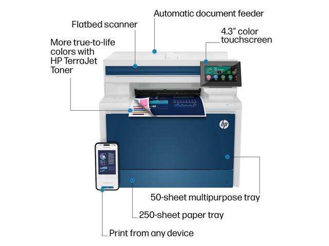 HP - LaserJet Pro 4301fdn AI-Enabled Color All-in-One Laser Printer - White/Blue - image 9