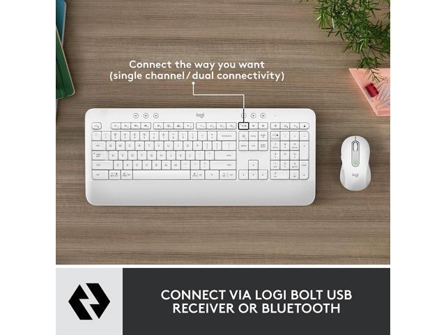 Logitech - Signature MK650 Combo for Business Full-size Wireless Membrane Keyboard and Mouse Bundle with Secure Logi Bolt Receiver - Off-White - image 4