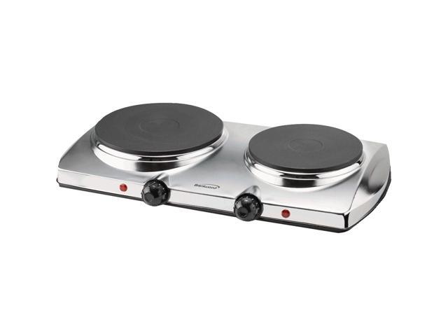 Brentwood 1440 W Electric Double Hot Plate; Chrome Finish BTWTS372