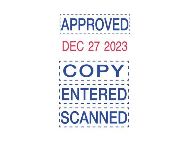 Trodat Economy 5-in-1 Micro Date Stamp Self-Inking 3/4 x 1 Blue/Red E4853L