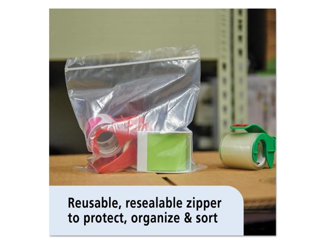 Stout Envision Zipper Seal Closure Bags Clear 12 x 12 500/Carton ZF008C