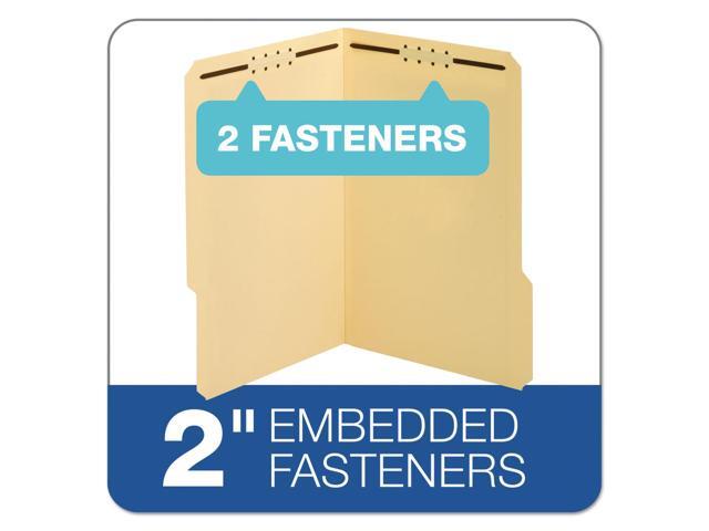 Globe Weis 1953718PT Fastener Folder 18 pt. 1/3 Cut Tab Legal 2 Fastener Manila