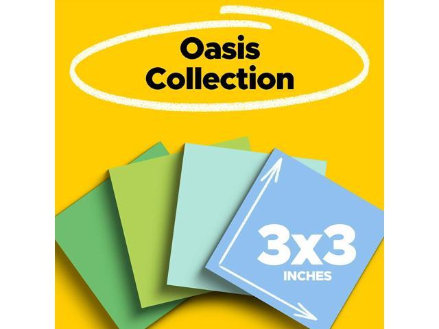 Post-it Recycled Super Sticky Notes 3' x 3' Oasis Collection 70 Sheet/Pad 24 Pads/Pack (654R-24SST-CP) 654R24SSTCP