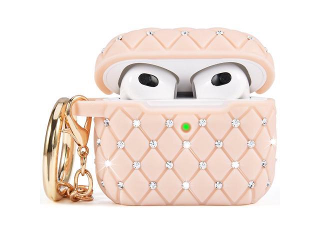 Worryfree Gadgets Protective TPU Bling Case for Apple AirPod 3 with Keychain Pink (VLAIR3-012-PNK)