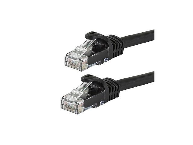 Monoprice Cat6 Ethernet Patch Cable - 7 Feet - Black Network Internet Cord - RJ45, Stranded, 550Mhz, UTP, Pure Bare Copper Wire, 24AWG - Flexboot...