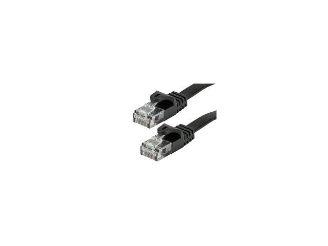Monoprice Cat5e Ethernet Patch Cable - 5 Feet - Black Network Internet Cord - RJ45, Flat,Stranded, 350Mhz, UTP, Pure Bare Copper Wire, 30AWG