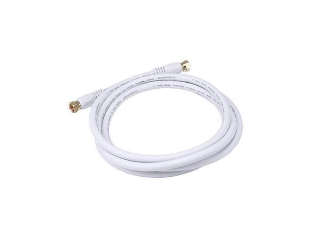 Monoprice 6ft RG6 (18AWG) 75Ohm, Quad Shield, CL2 Coaxial Cable with F Type Connector - White