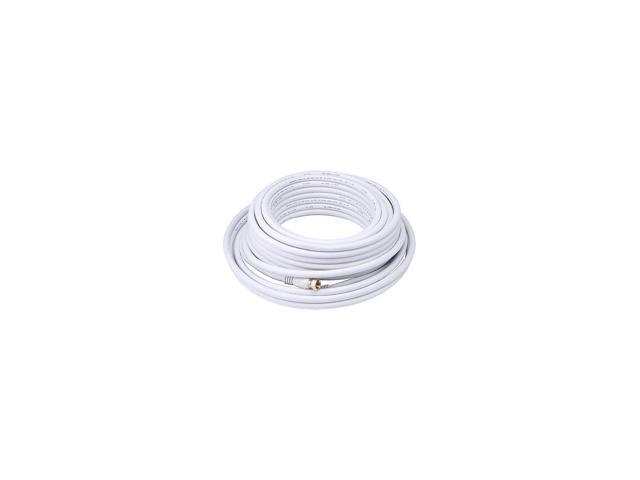 Monoprice 50ft RG6 (18AWG) 75Ohm, Quad Shield, CL2 Coaxial Cable with F Type Connector - White