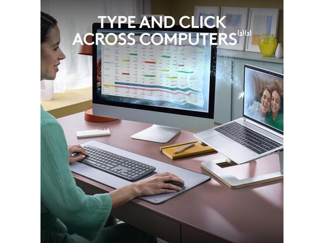 Logitech - MK955 Signature Slim Full-size Wireless Keyboard and Mouse Combo for Windows and Mac with Quiet Typing and Clicking - Graphite - image 9